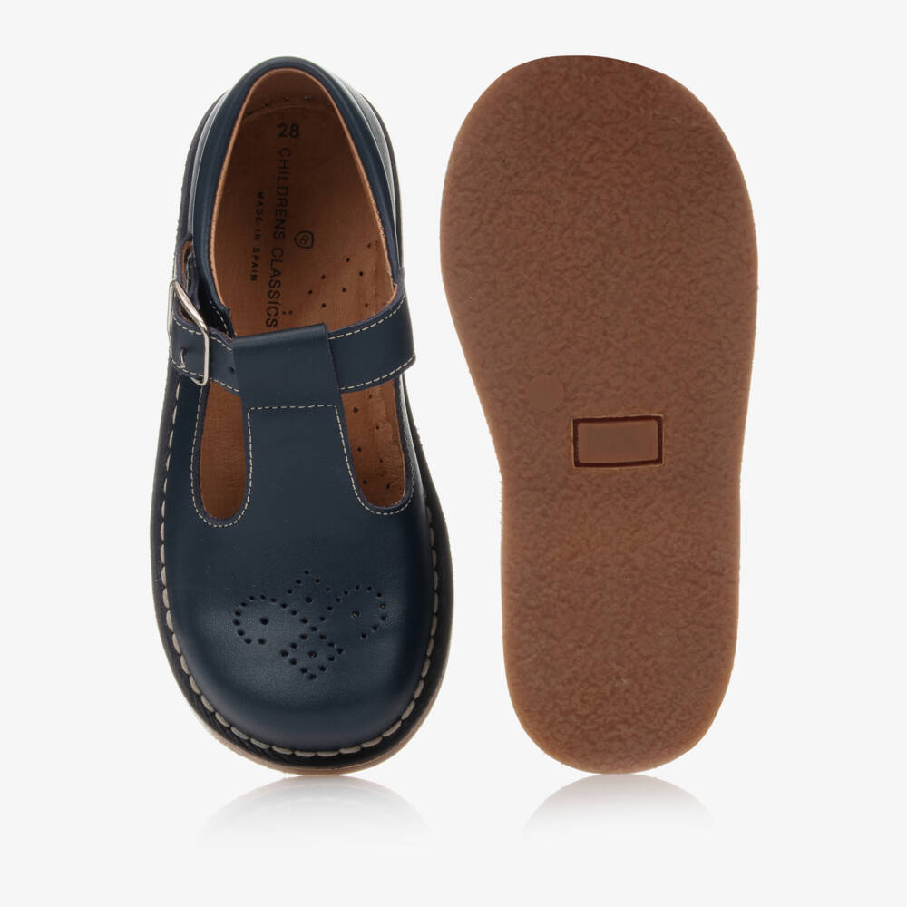 Children's Classics-حذاء بسير جلد لون كحلي | Childrensalon