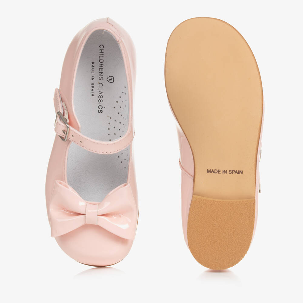 Children's Classics-Pink Patent Leather Bow Shoes | Childrensalon