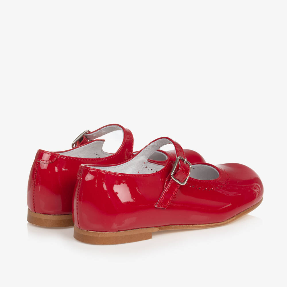 Children's Classics-حذاء ماري جين جلد لامع لون أحمر | Childrensalon
