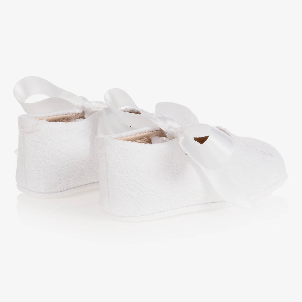 Children's Classics-White Lace Pre-Walker Shoes | Childrensalon