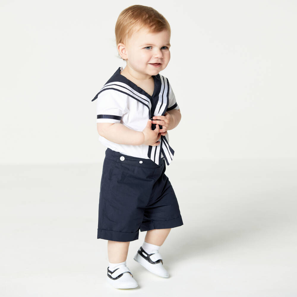 Children's Classics-White Leather Pre-Walker Deck Shoes | Childrensalon