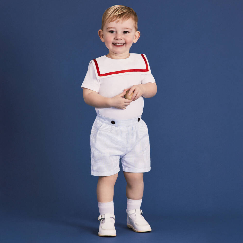 Children's Classics-White Leather T-Bar Shoes | Childrensalon
