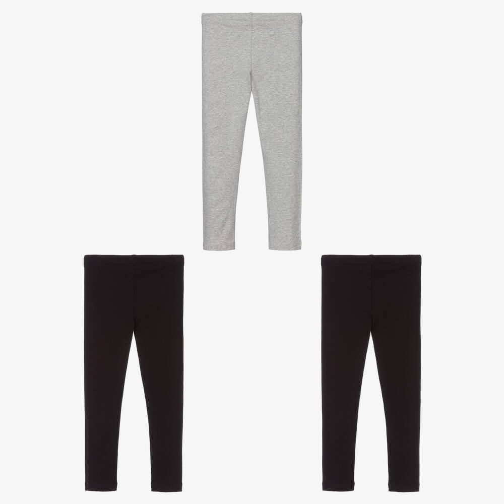 Childrensalon Essentials-Black & Grey Organic Leggings (3 Pack) | Childrensalon