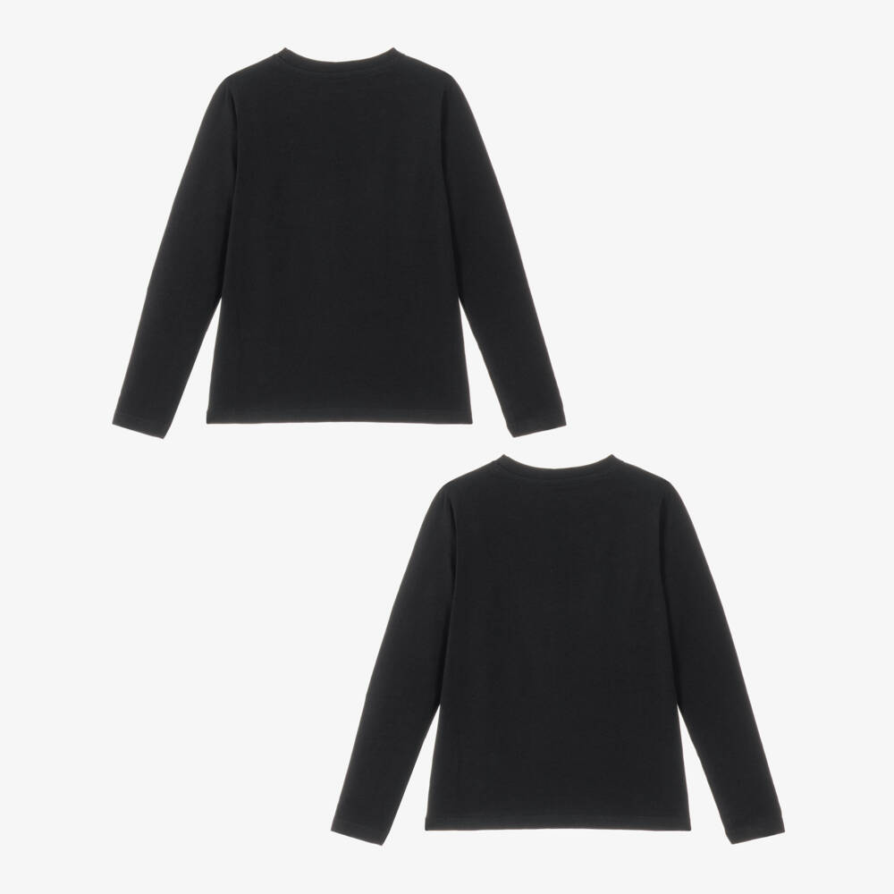 Childrensalon Essentials-Black Organic Cotton Long-Sleeved Tops (2 Pack) | Childrensalon