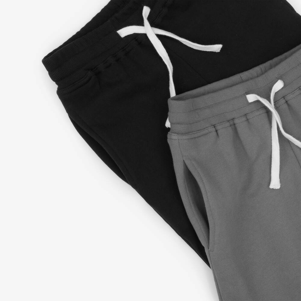 Childrensalon Essentials-Boys Black & Grey Organic Joggers (2 Pack) | Childrensalon