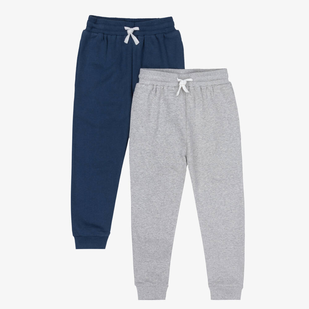 Childrensalon Essentials-بنطلون رياضي قطن لون كحلي ورمادي للأولاد (عدد 2) | Childrensalon