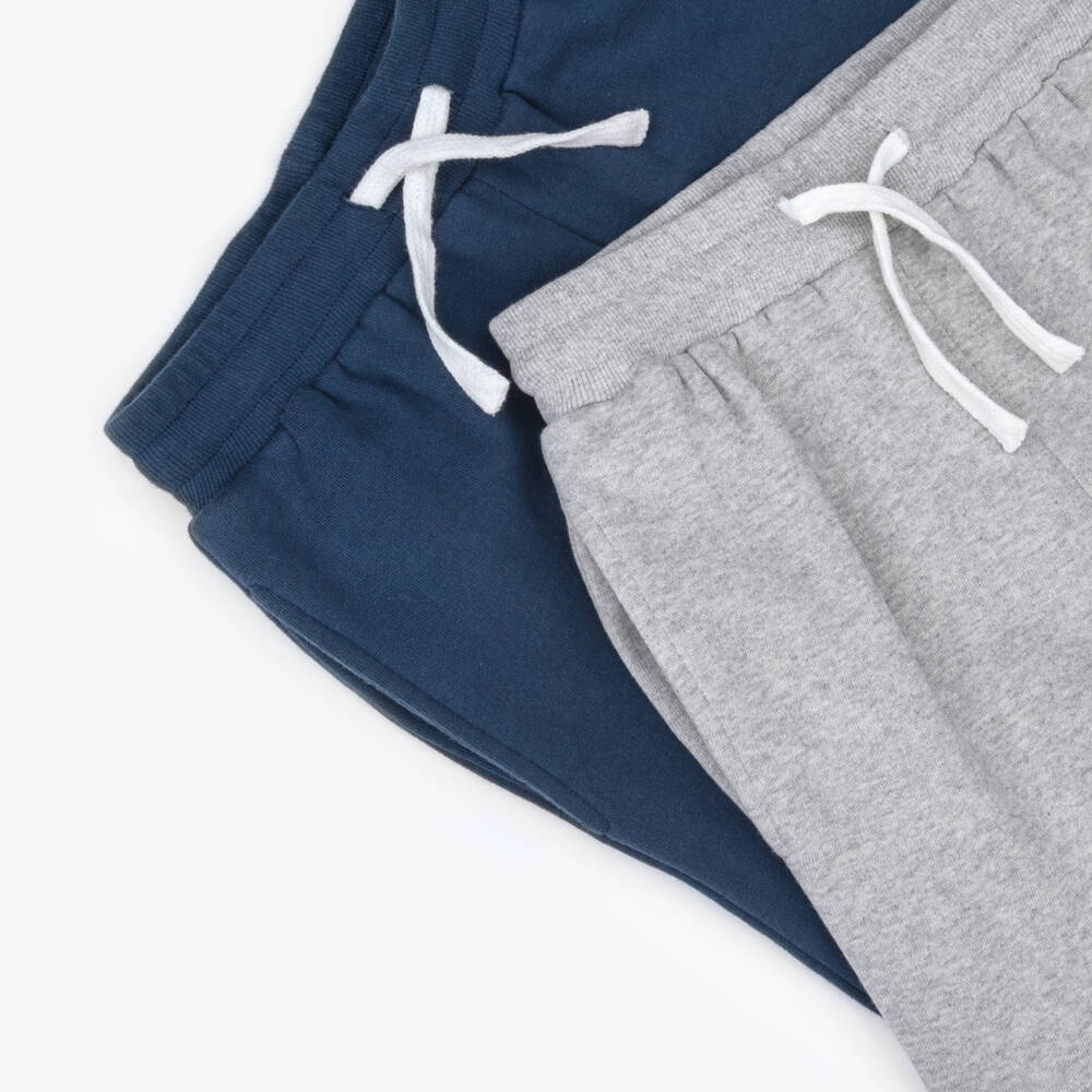 Childrensalon Essentials-Boys Blue & Grey Organic Joggers (2 Pack) | Childrensalon
