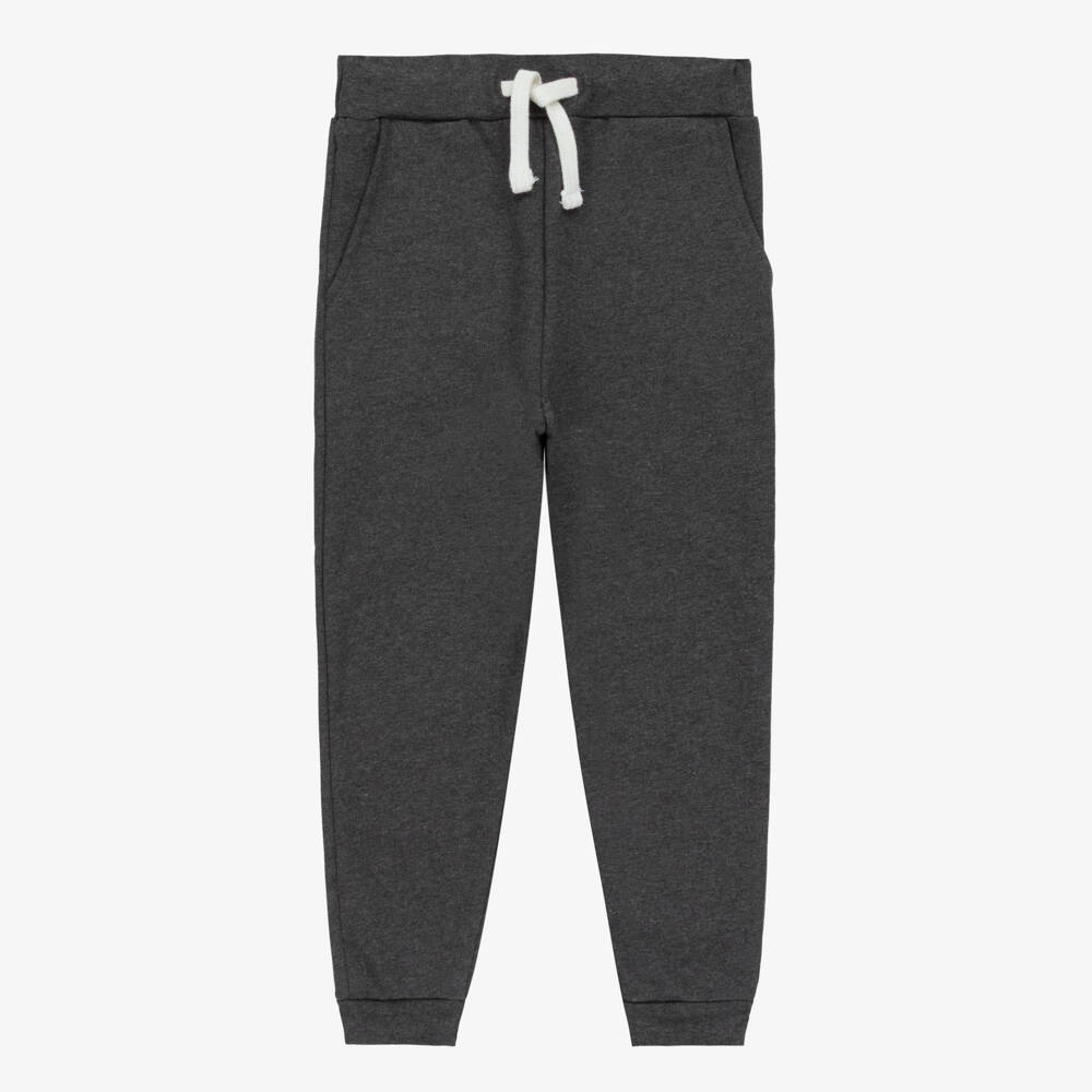 Childrensalon Essentials-Boys Dark Grey Organic Cotton Jersey Joggers (2 Pack) | Childrensalon