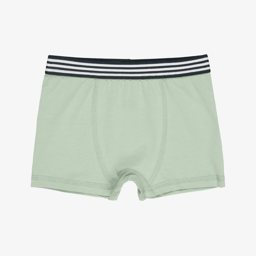 Childrensalon Essentials-Boys Navy & Green Boxer Shorts (3 Pack) | Childrensalon