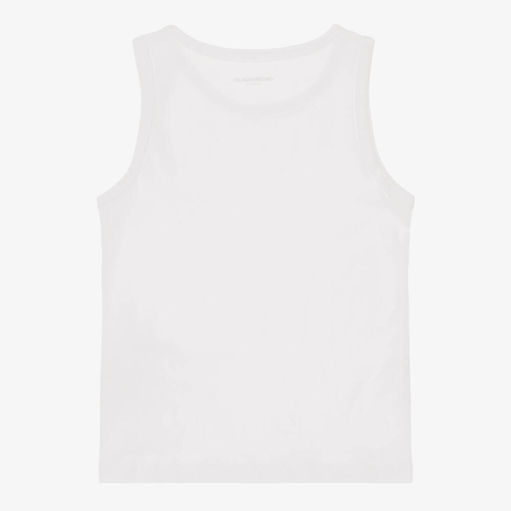 Childrensalon Essentials-Boys White Organic Cotton Jersey Vests (2 Pack) | Childrensalon