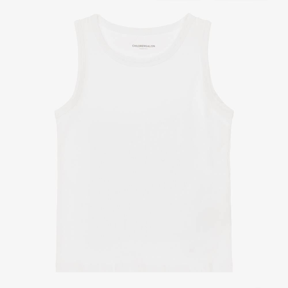 Childrensalon Essentials-Boys White Organic Cotton Jersey Vests (2 Pack) | Childrensalon