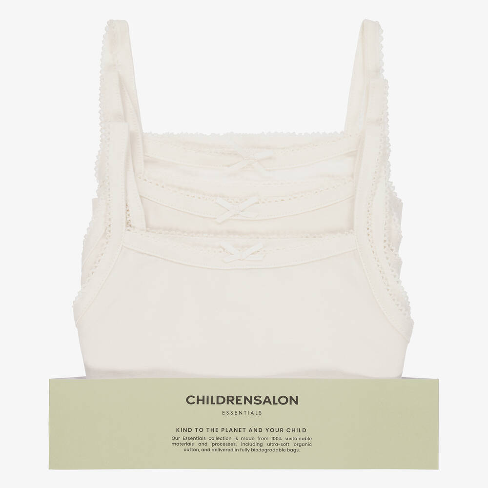 Childrensalon Essentials-Белые майки для девочек (3шт.) | Childrensalon