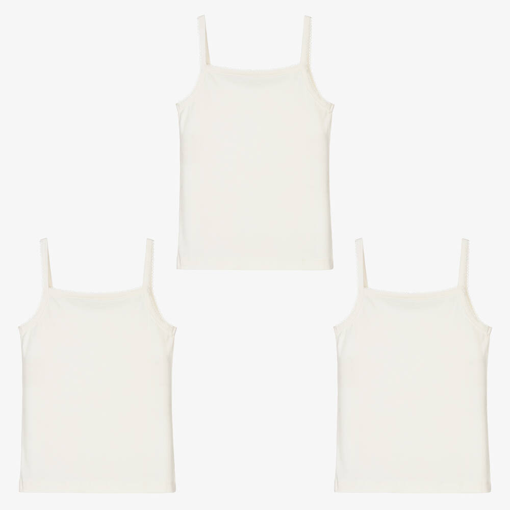 Childrensalon Essentials-Белые майки для девочек (3шт.) | Childrensalon