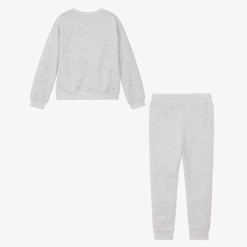 Childrensalon Essentials-Grey Marl Tracksuit in Organic Cotton Jersey | Childrensalon