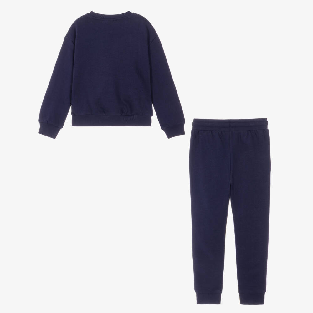 Childrensalon Essentials-Navy Blue Tracksuit in Organic Cotton Jersey | Childrensalon