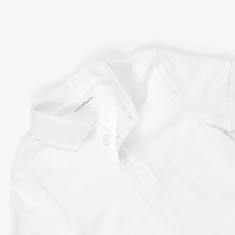 Childrensalon Essentials- White Organic Cotton Polo Shirts (2 Pack) | Childrensalon