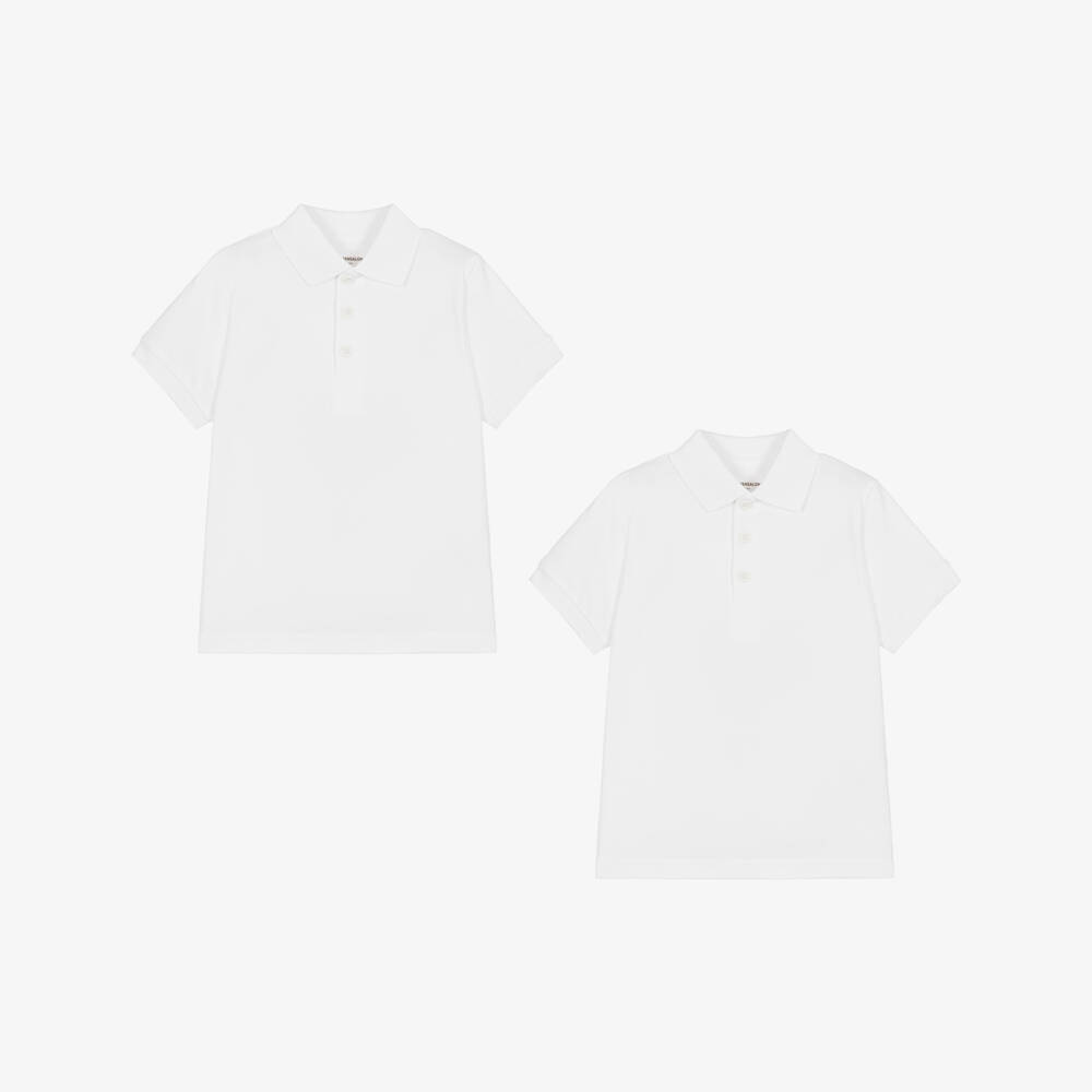 Childrensalon Essentials- White Organic Cotton Polo Shirts (2 Pack) | Childrensalon