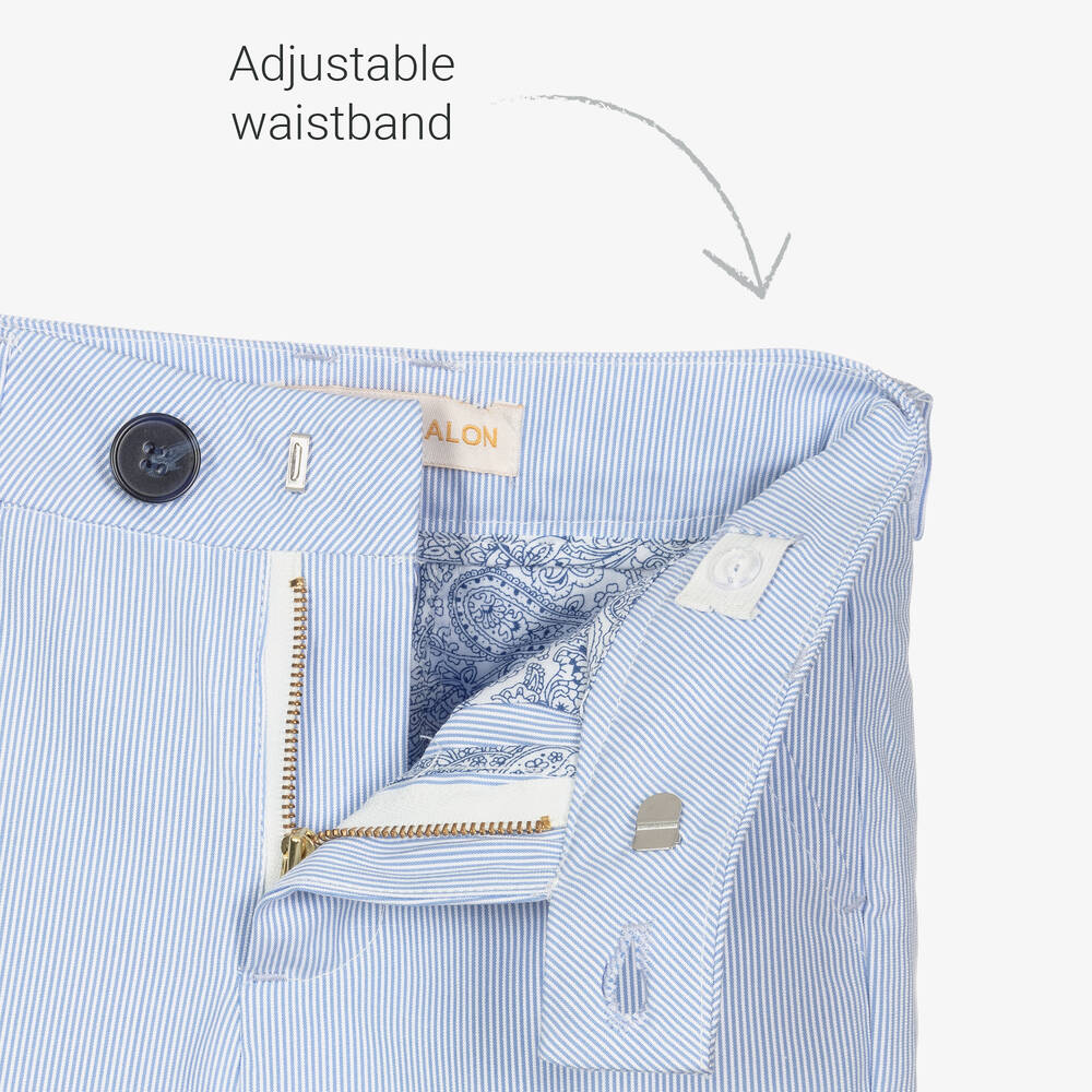 Childrensalon Occasions-Boys Blue Stripe Suit & Bow Tie | Childrensalon