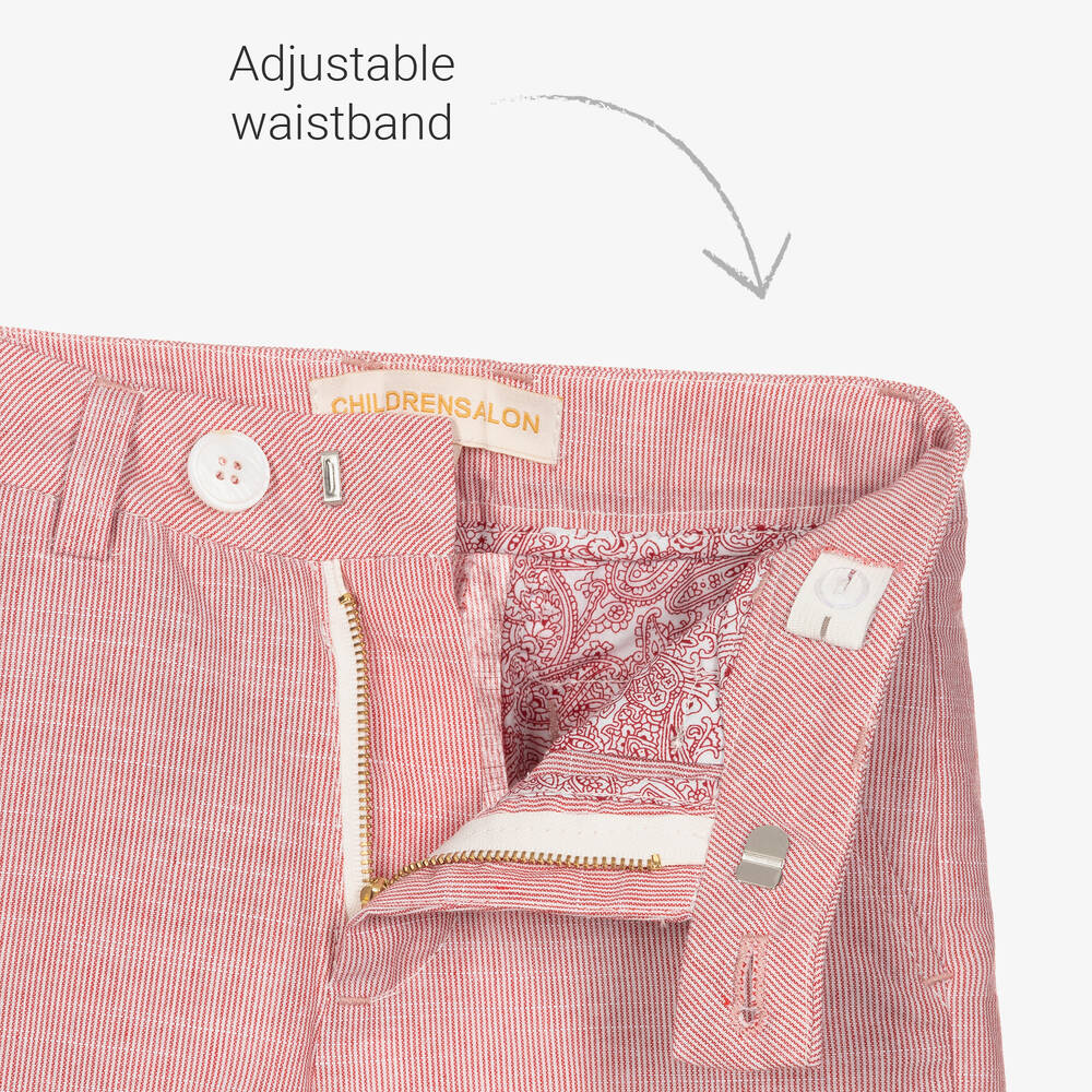 Childrensalon Occasions-Boys Red Stripe Suit & Bow Tie | Childrensalon