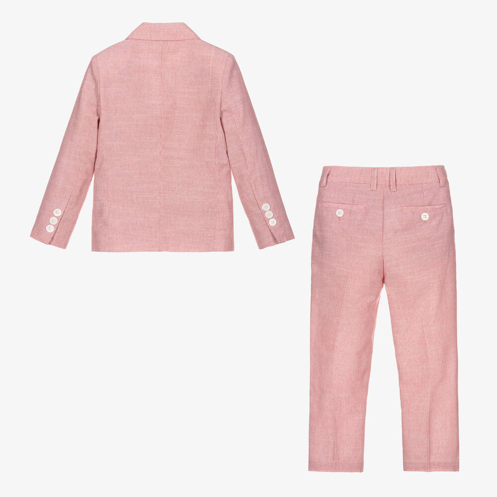 Childrensalon Occasions-Boys Red Stripe Suit & Bow Tie | Childrensalon