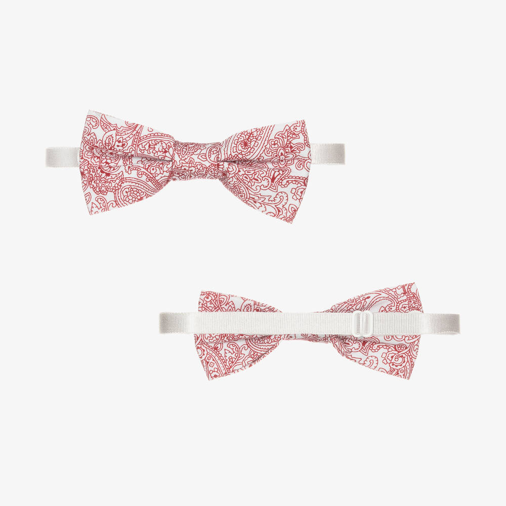 Childrensalon Occasions-Boys Red Stripe Suit & Bow Tie | Childrensalon