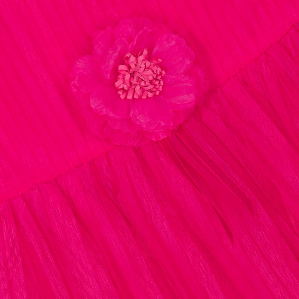 Childrensalon Occasions-Girls Pink Pleated Tulle Dress | Childrensalon