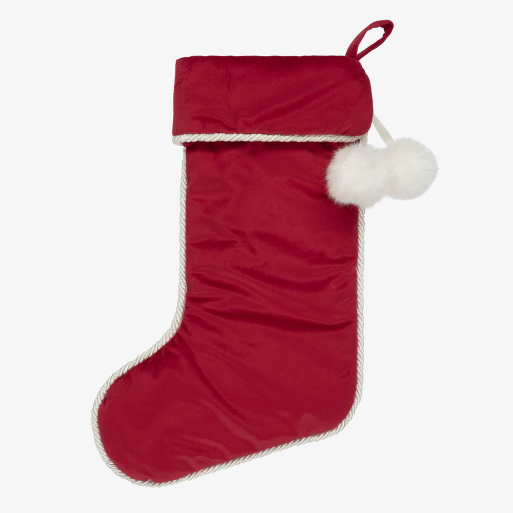 CHILDRENSALON-Personalised Red Velvet Christmas Stocking (54cm) | Childrensalon