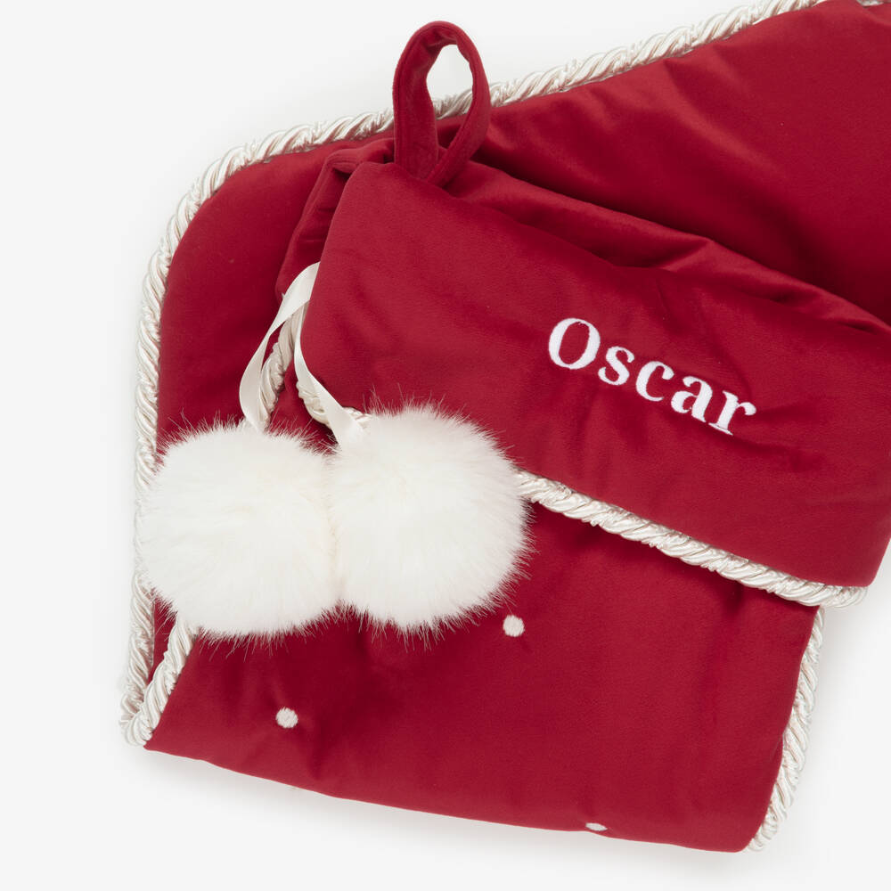 CHILDRENSALON-Personalised Red Velvet Christmas Stocking (54cm) | Childrensalon