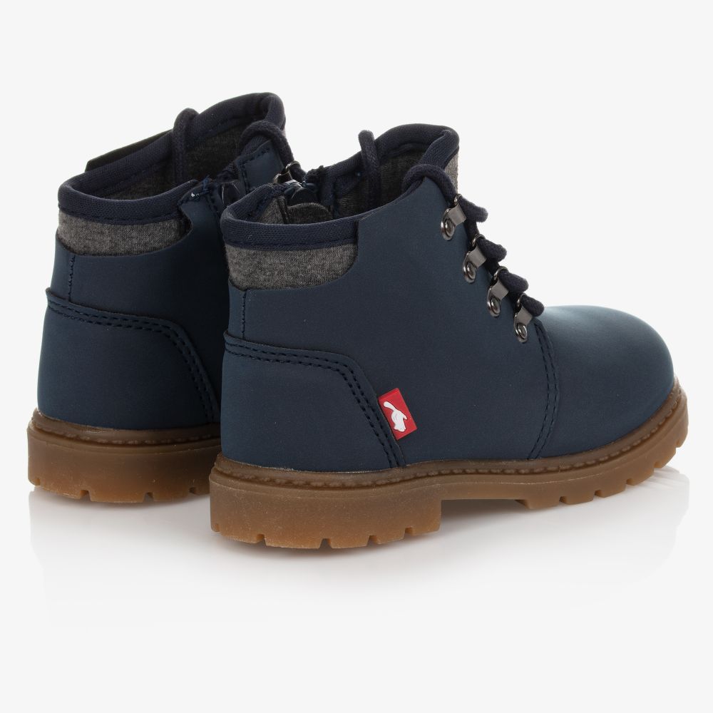 Chipmunks-Boys Blue Faux Leather Boots | Childrensalon