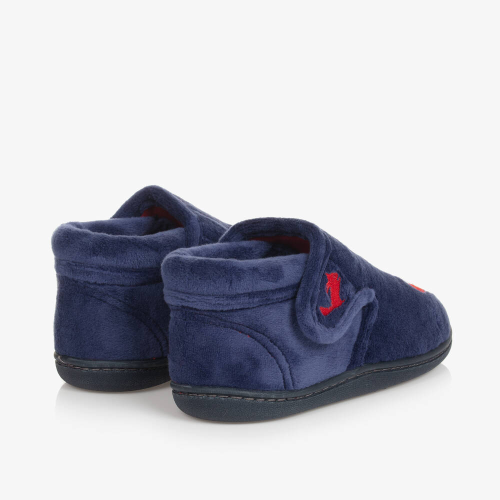 Chipmunks-Boys Blue Rocket Velcro Slippers | Childrensalon