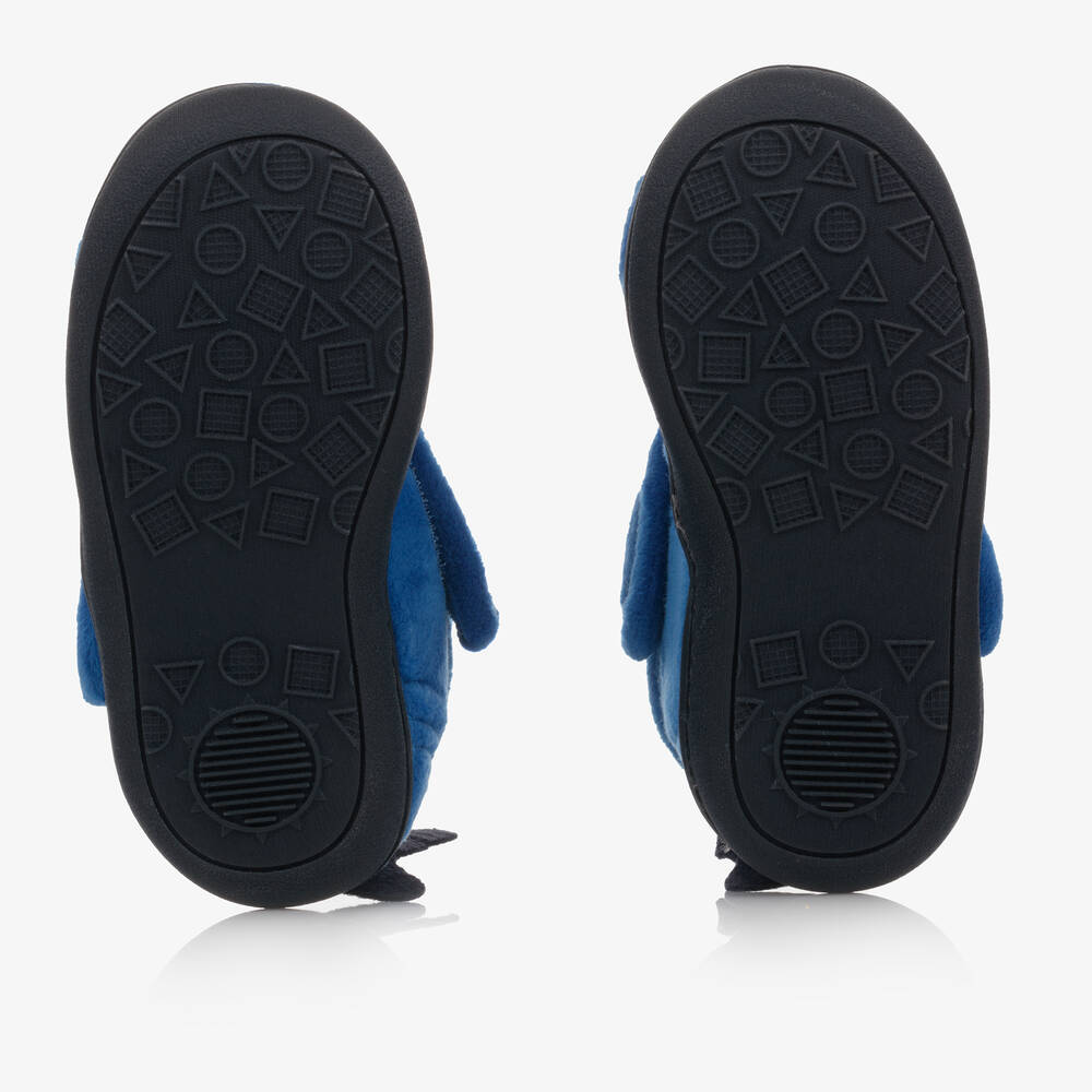 Chipmunks-Синие тапочки на липучках в виде акул для мальчиков | Childrensalon