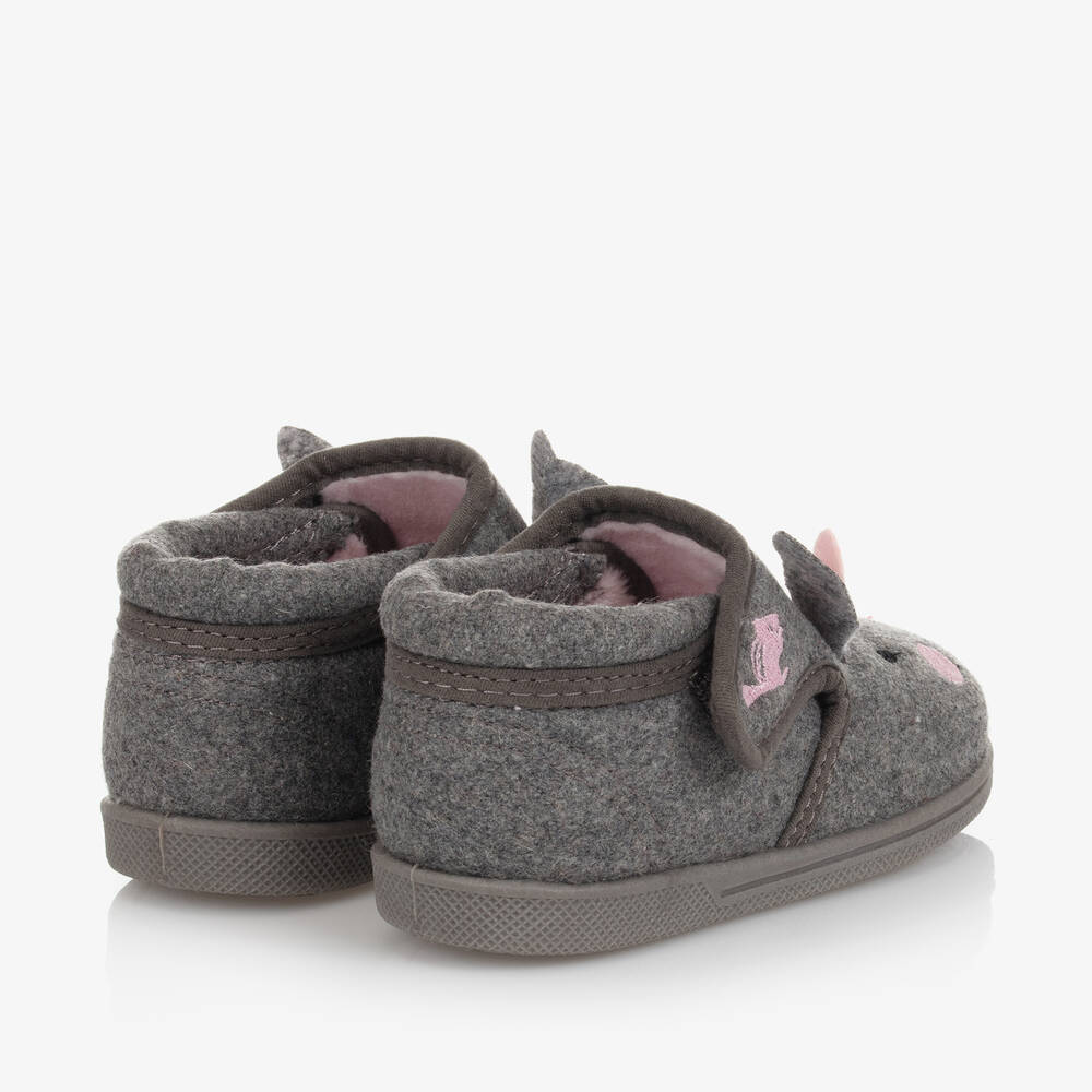 Chipmunks-Серые тапочки с кроликами для девочек | Childrensalon