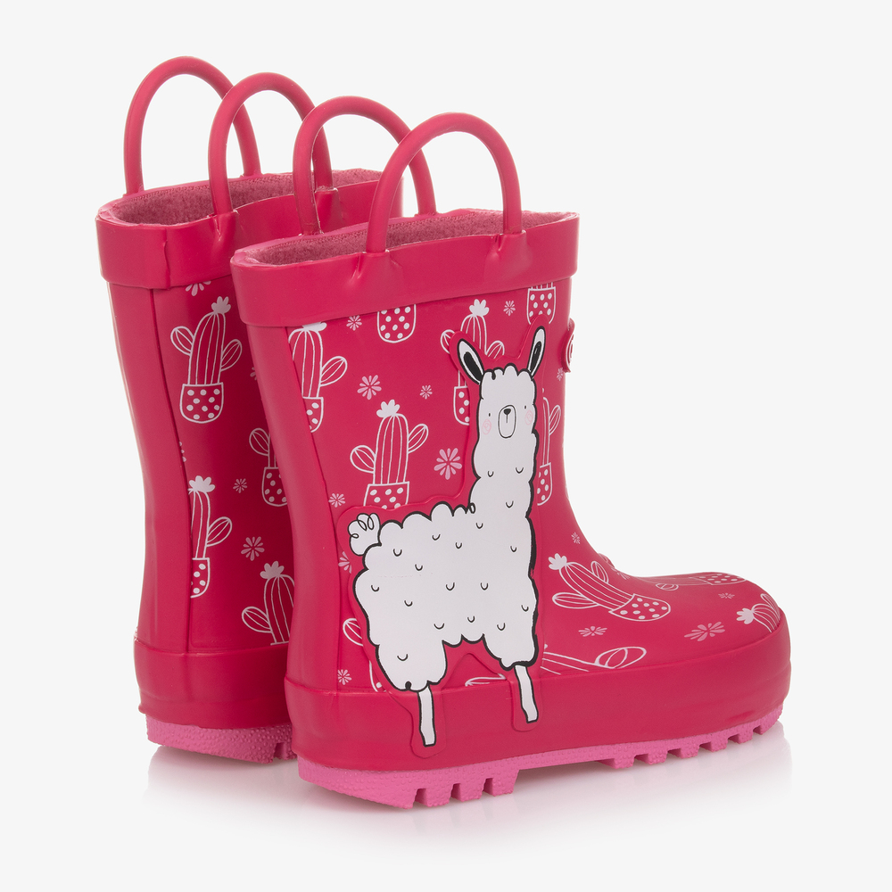 Chipmunks-Girls Pink Alpaca Rain Boots | Childrensalon