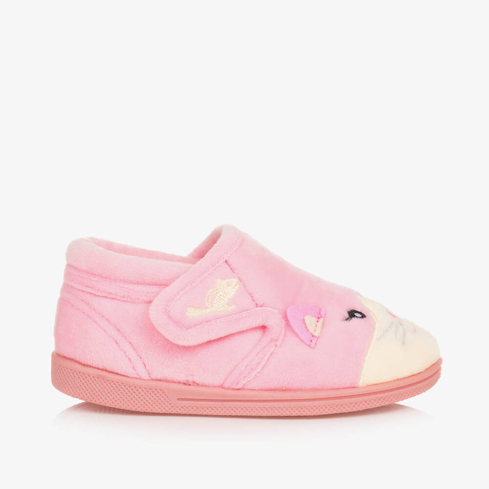 Chipmunks-Girls Pink Fleece Cat Slippers | Childrensalon