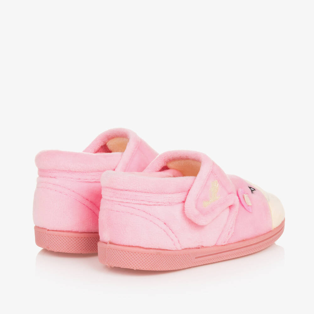 Chipmunks-Girls Pink Fleece Cat Slippers | Childrensalon