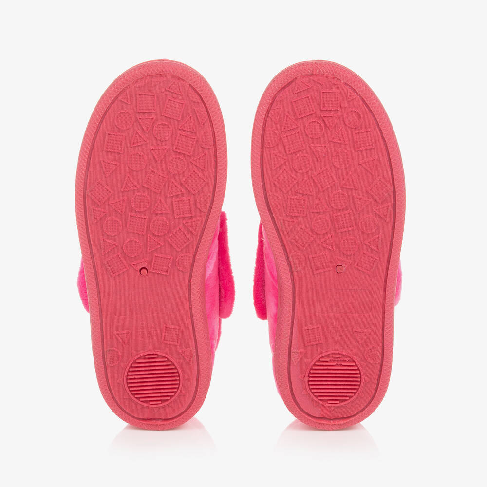 Chipmunks-Girls Pink Fleece Dinosaur Slippers | Childrensalon