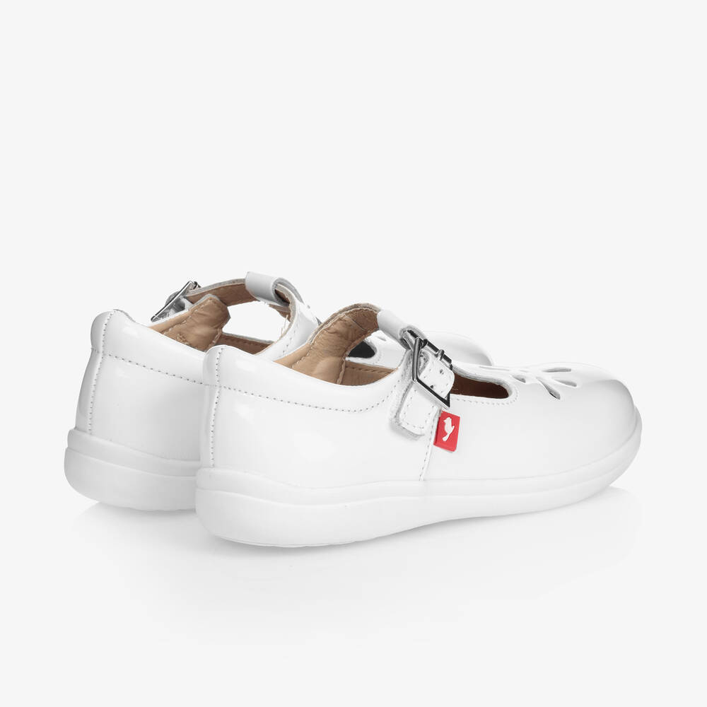 Chipmunks-Girls White Leather T-Bar Shoes | Childrensalon
