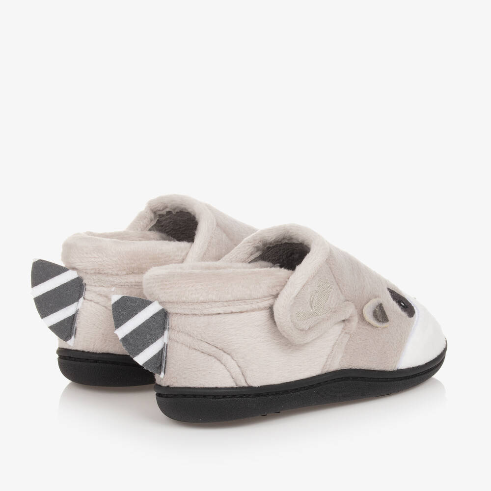 Chipmunks-Grey Fleece Slippers | Childrensalon