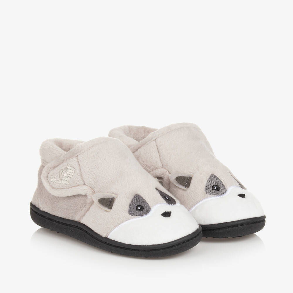 Chipmunks-Grey Fleece Slippers | Childrensalon