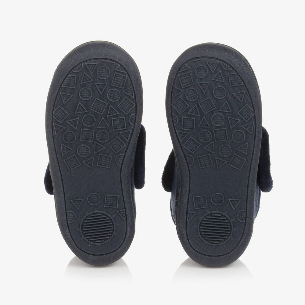 Chipmunks-Navy Blue Fleece Monster Slippers | Childrensalon