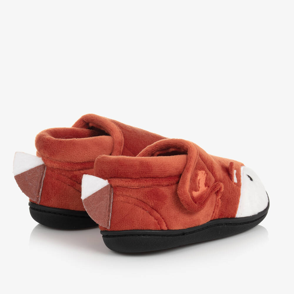 Chipmunks-Оранжевые тапочки на липучке с лисицами | Childrensalon