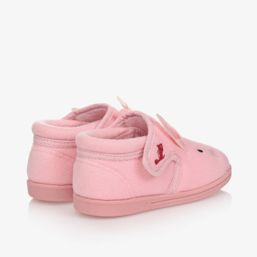 Chipmunks-Pink Bunny Velcro Slippers | Childrensalon