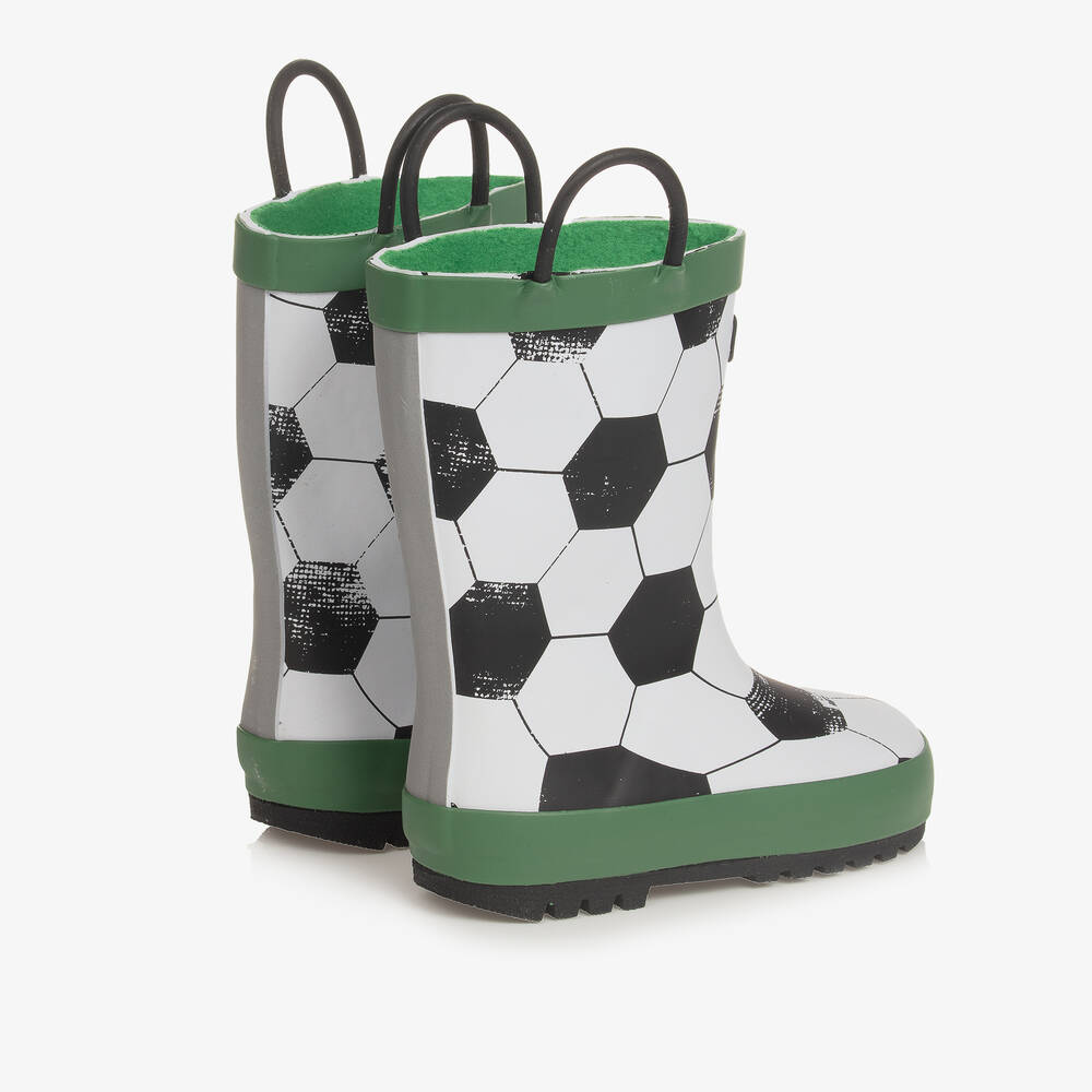 Chipmunks-White Football Rain Boots | Childrensalon