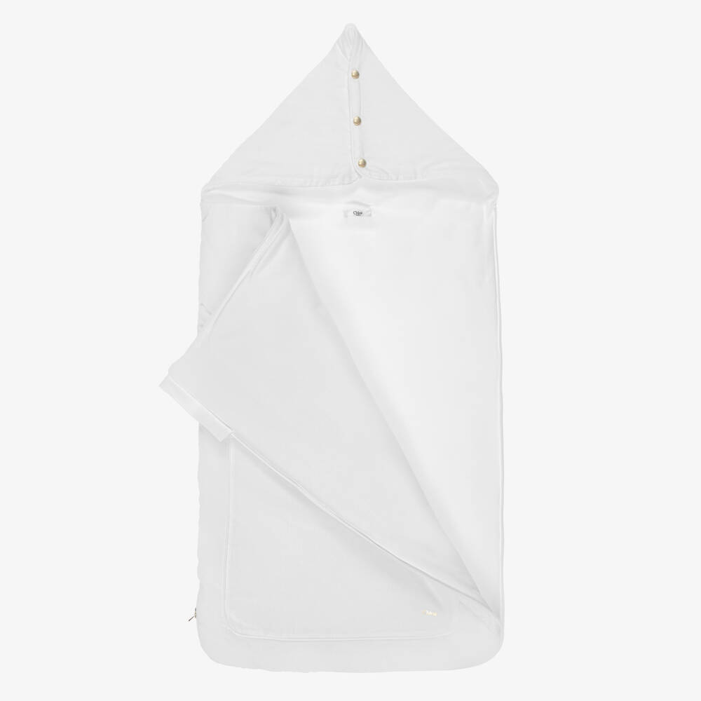 Chloé-Baby Girls Ivory Cotton Embroidered Nest (80cm) | Childrensalon