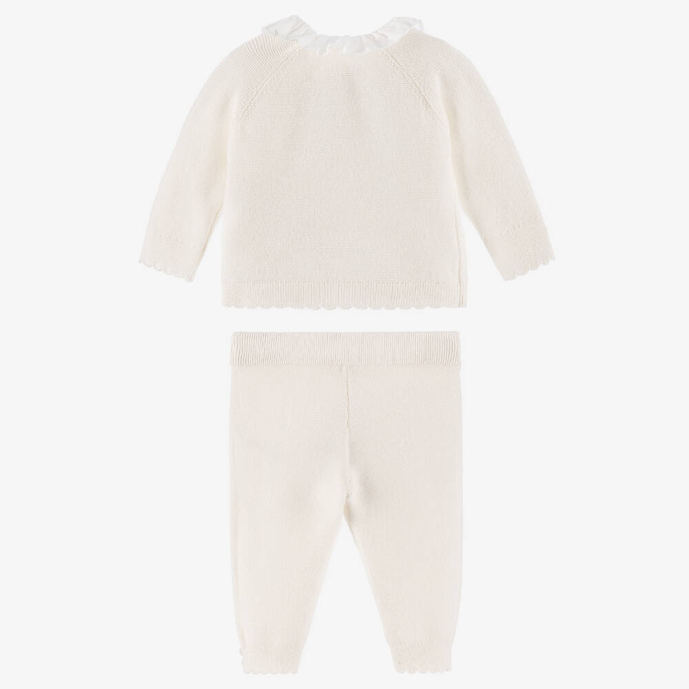 Chloé-Baby Girls Ivory Cotton Knit Trouser Set | Childrensalon