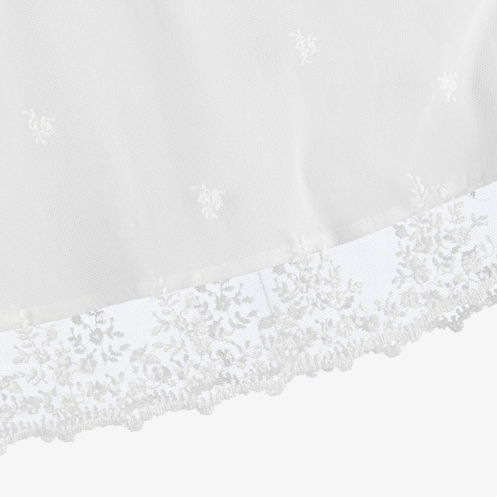 Chloé-Baby Girls White Floral Embroidered Tulle Dress Set | Childrensalon
