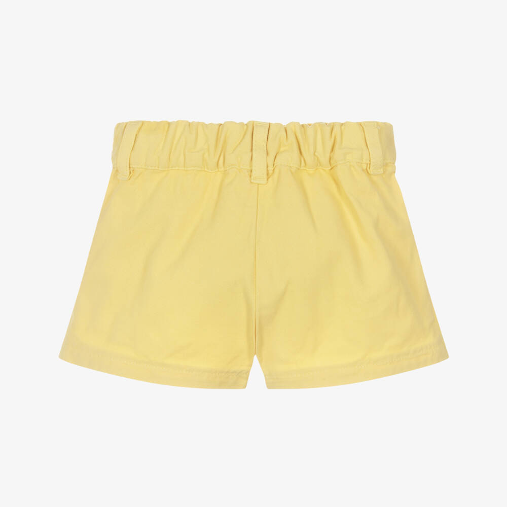 Chloé-Шорты желтые из хлопкового твила для малышек | Childrensalon