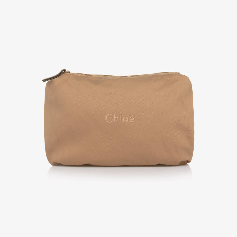 Chloé-Beige Canvas Changing Bag with Pouch & Mat (41cm) | Childrensalon