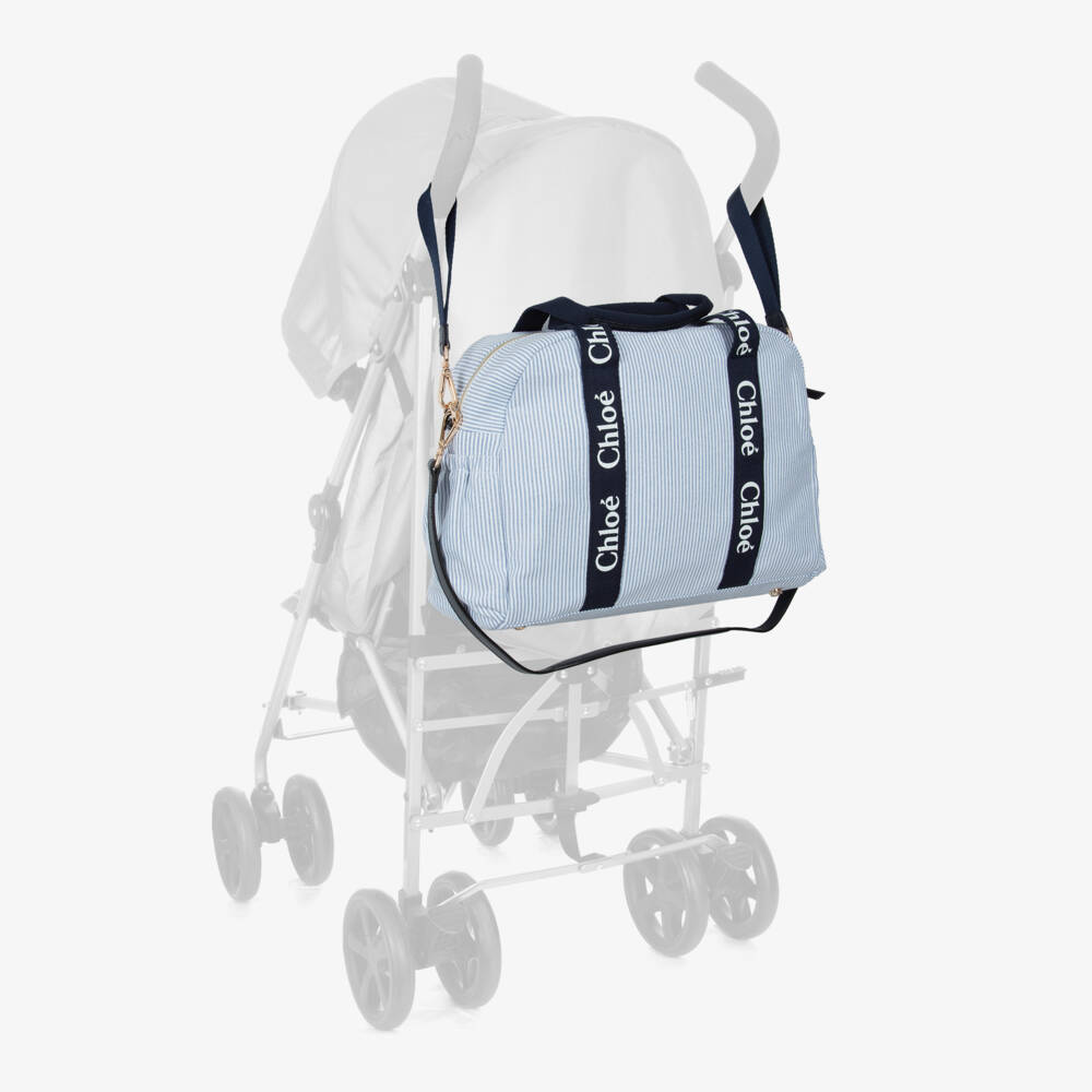 Changing Bag W Pram Straps Large Ocs Classic Stripes Blue