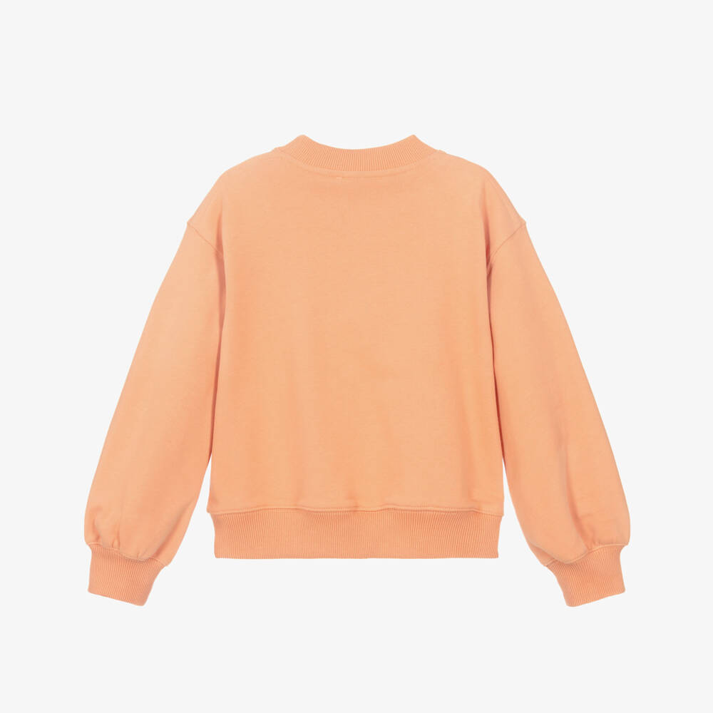 Chloé-Girls Apricot Orange Cotton Sweatshirt | Childrensalon